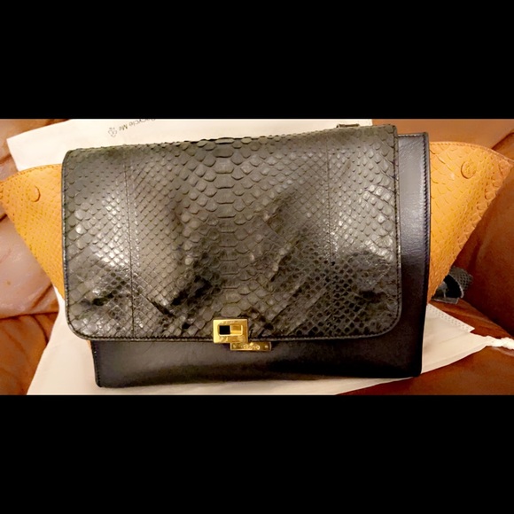 Celine Trapeze Leather Python bag - Picture 3 of 6